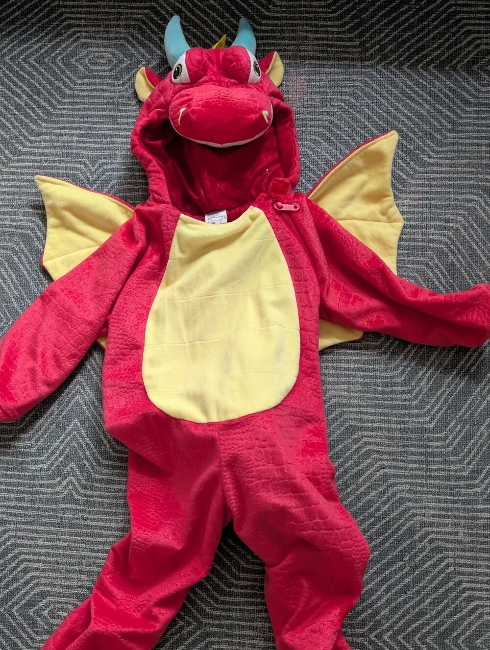 Kids Red Dragon Costume with Hood and Tail